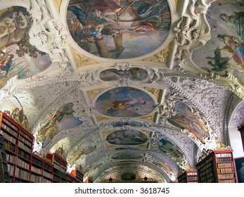 Baroque ceiling of an old library