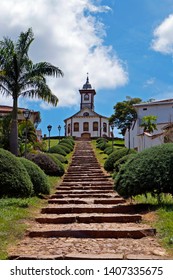 Baroque church in historical city of Serro, Minas Gerais, Brazil                                - Shutterstock ID 1407335675