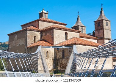 Baroque church and modern bridge. Cangas del Narcea, Asturias. Spain