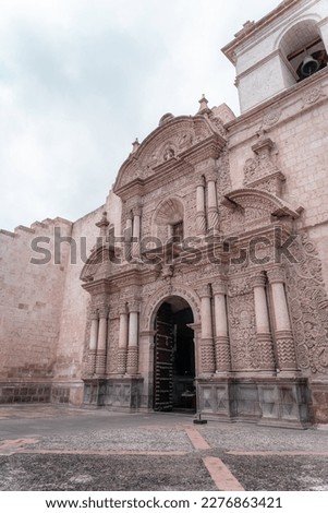 Baroque church, Temple of the Compañia de Jesus of Arequipa