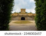 Baroque Royal Wilanow Palace in Warsaw, Poland. View from the garden situated on the lower terrace