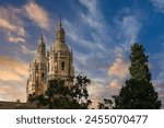 Baroque style bell towers of La Clerecia. Catholic Church of Salamanca. Spain.