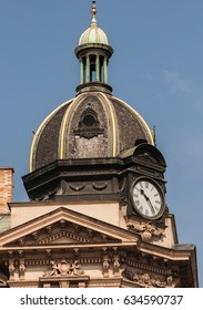 Baroque tower with clocks