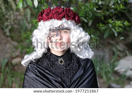 Baroque woman with pompous masquerade style