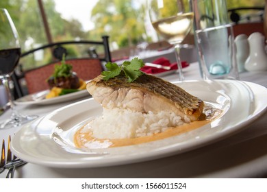 Barramundi Seafood Fillet On Bed Of Rice 