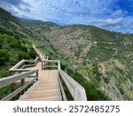 Barranco do Demo Boardwalk Over Rolling Hills, Algarve, Portugal