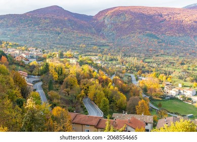 Barrea, Italy - embedded in the wonderful Abruzzo, Lazio and Molise National Park, Opi is one of the most spectacular villages of the Apennine Mountains, expecially during Autumn foliage