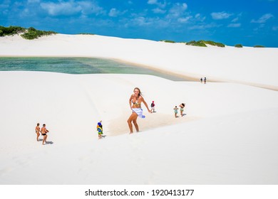 Barreirinhas - Maranhão - Brasil - SEP 18 2020: Dunes Of Lençóis Maranhenses National Park