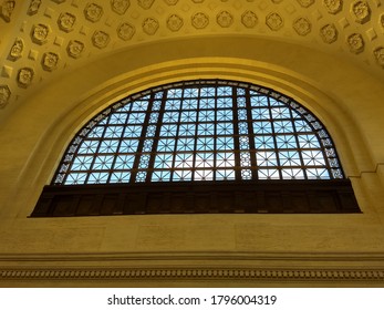 Barrel Ceiling with Arches and Round-Top windows and Ornate details