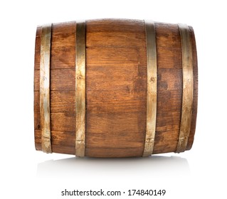 Barrel Made Of Wood Isolated On A White Background