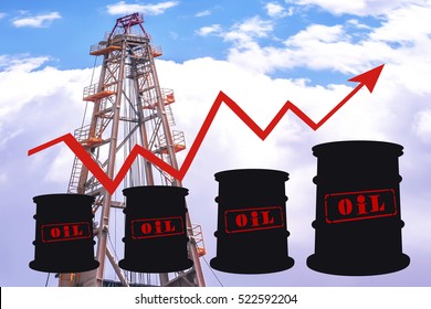 Barrels Graph Price Changes On Petroleum Stock Photo 522592204 