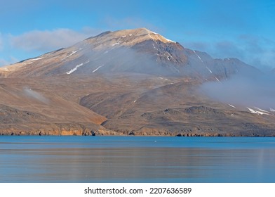 Barren Hills in the High Arctic in the Svalbard Islands of Norway