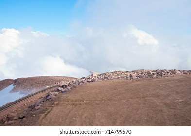 Barren Summit Of Pikes Peak At Last Stop Of Historic Cog Railway In Colorado Usa