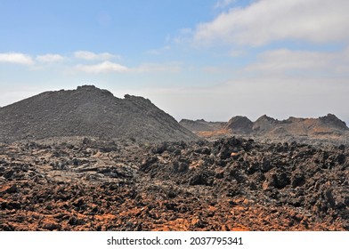 Barren volcanic landscape of Spanish canary island Lanzarote