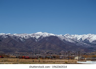 Barren Winter Landscape With Snowy Mountian