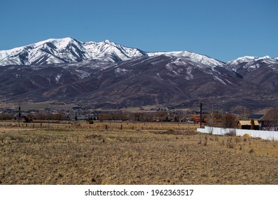 Barren Winter Landscape With Snowy Mountian