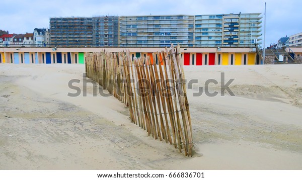 Barrier Beach Cabins On Beach Touquet Stock Photo Edit Now 666836701