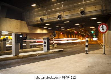 Barrier For Entrance And Exit Of A Parking Garage