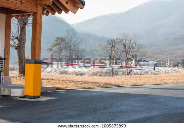 Barrier Gate\
in tourist attraction at South\
Korea.