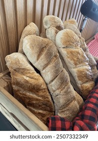 Bars of dannish bread are served for breakfast