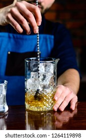 Bartender At The Bar Stir Cocktail