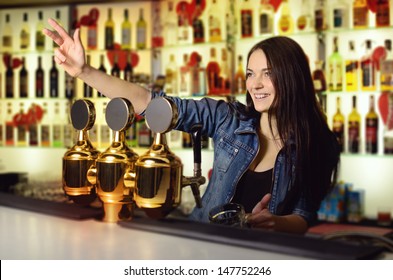 Bartender gesturing something and smiling