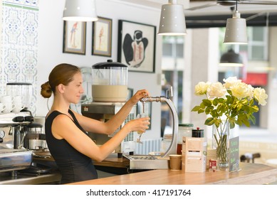 Bartender Pouring Draft Beer 