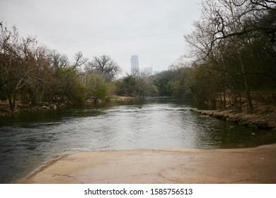 Barton Springs Pool In Austin Texas In Winter