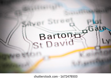 Barton St. David. United Kingdom On A Geography Map