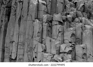 Basalt Columns As A Black And White Structure