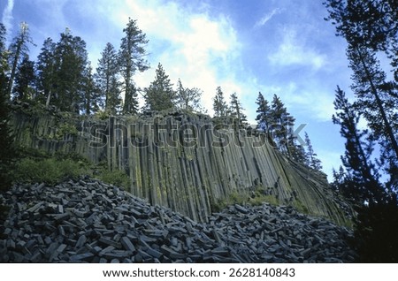 Basalt columns at Devils Postpile National Monument, California, USA, North America