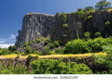 Basalt columns natural volcanic rock formation in Hungary - Powered by Shutterstock