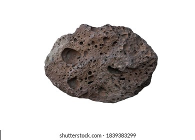 Basalt Is An Extrusive Igneous Rock, Isolated On White Background.