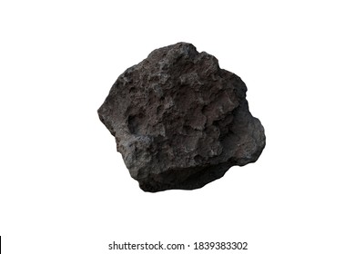 Basalt Is An Extrusive Igneous Rock, Isolated On White Background.