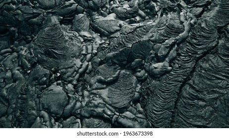 Basalt lava rock surface texture from a flow at Hawaii Volcanoes National Park, Big Island of Hawaii, USA. High quality photo