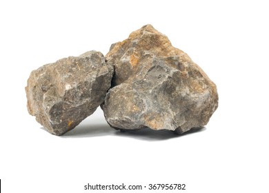 Basalt rock isolate on white - Shutterstock ID 367956782