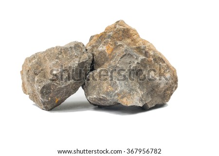 Basalt rock isolate on white