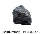 Basalt rock isolated on white background with clipping path.