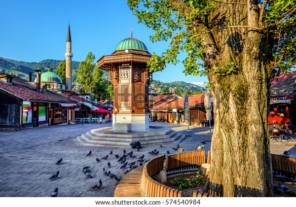 Bascarsija Square Sebilj Wooden Fountain Old Stock Photo (Edit Now) 574540984