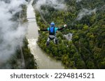 BASE jumper leaps from New River Gorge Bridge in West Virginia