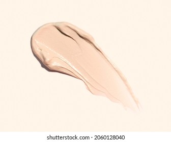 Base Primer Cosmetic Mask Cream Beige On Light Background