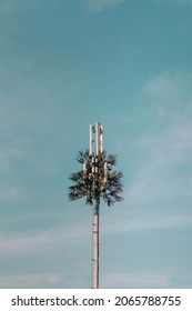 Base Transceiver Tower camouflaged using palm leaf