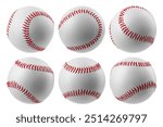 Baseball ball isolated on white background, clipping path, full depth of field