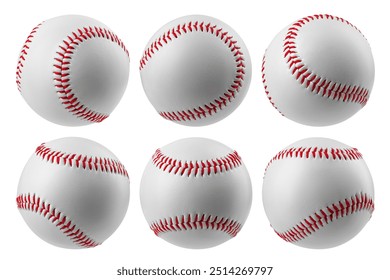 Baseball ball isolated on white background, clipping path, full depth of field