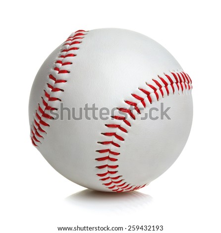 Baseball ball on white background