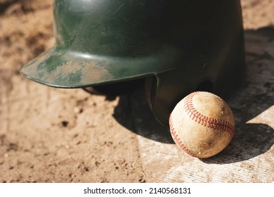 Baseball Batting Helmet And Baseball 