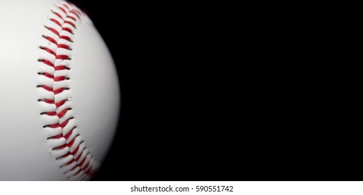 Baseball In Black Background