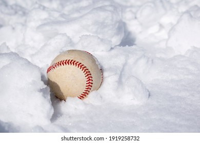 A Baseball Buried In The Snow