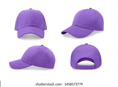 Baseball Cap In Four Different Angles Views. Mock Up.
