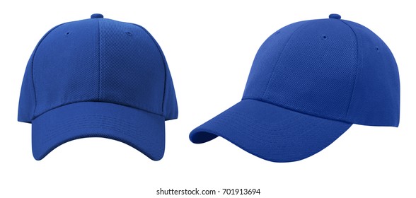 Baseball cap isolated on white background. Front and side view.